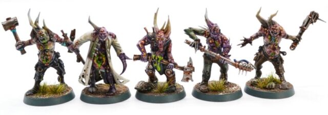 death-guard-project-first-combat-patrol-poxwalkers-3 Death Guard Combat Patrol featuring painted Warhammer 40K miniatures from a Chaos Space Marines army