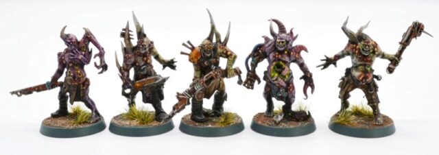 death-guard-project-first-combat-patrol-poxwalkers-5 Death Guard Combat Patrol featuring painted Warhammer 40K miniatures from a Chaos Space Marines army