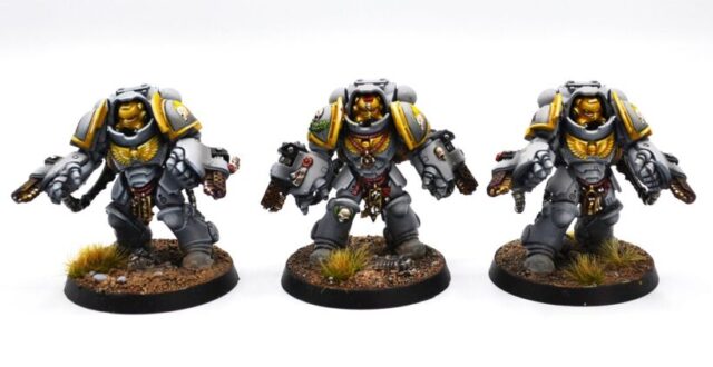 Imperial Harbingers Space Marines army project featuring painted Warhammer 40K miniatures