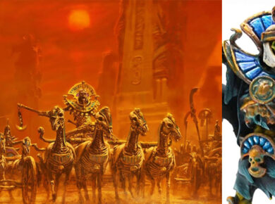 Tomb Kings Sentinels of Prince Ophtos II, painted undead warriors from a Warhammer Fantasy wargaming army