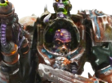 Warhammer 40K Death Guard Chaos Lord in Terminator Armour – Apostles of Contagion miniature