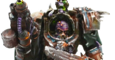 Warhammer 40K Death Guard Chaos Lord in Terminator Armour – Apostles of Contagion miniature