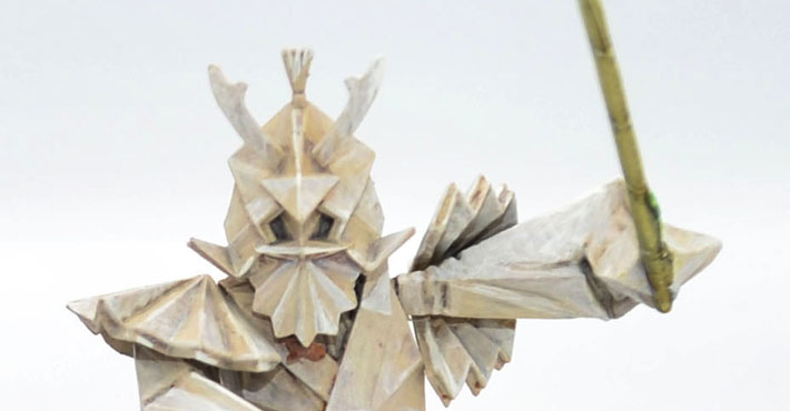 Conquest Yoroni project featuring Origami Warriors reinforcements, showcasing painted fantasy miniatures for a tabletop wargaming army.