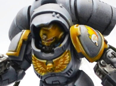 Imperial Harbingers Space Marines Inceptors from Warhammer 40,000, showcasing painted jump infantry miniatures for a tabletop wargaming army.