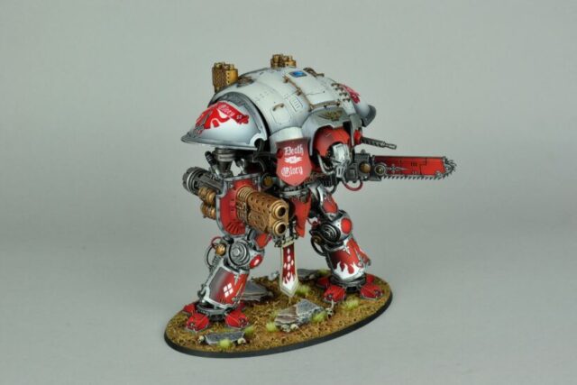 Imperial Knights Freeblade Retribution Incarnate from Warhammer 40,000, showcasing a detailed Knight miniature for an Imperial tabletop wargaming army.