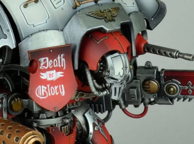 Imperial Knights Freeblade Retribution Incarnate from Warhammer 40,000, showcasing a detailed Knight miniature for an Imperial tabletop wargaming army.