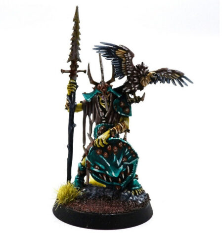 kruleboyz-gutrippa-boss-haggok-orruk-age-of-sigmar-1 Kruleboyz Gutrippa Boss Haggok Orruk from Warhammer Age of Sigmar, showcasing a detailed Orruk miniature for a fantasy tabletop wargaming army.