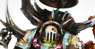 Death Guard Noxious Blightbringer miniature from the Apostles of Contagion in Warhammer 40,000, featuring a corrupted Nurgle warrior.