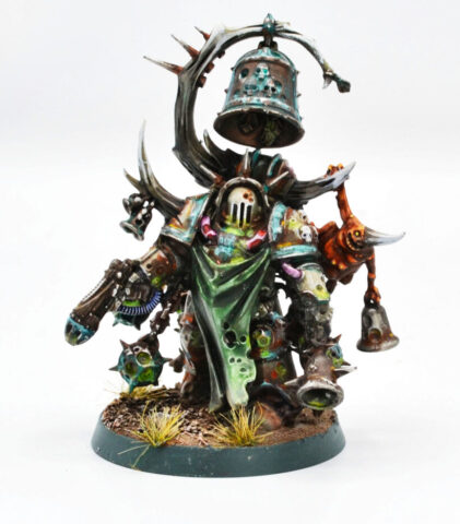 death-guard-noxious-blightbringer-apostles-of-contagion-warhammer-40k-2 Death Guard Noxious Blightbringer miniature from the Apostles of Contagion in Warhammer 40,000, featuring a corrupted Nurgle warrior.