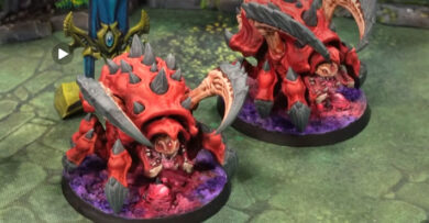 StarCraft tabletop miniature painting tutorial showing how to paint a Zerg miniature with detailed colors and techniques.