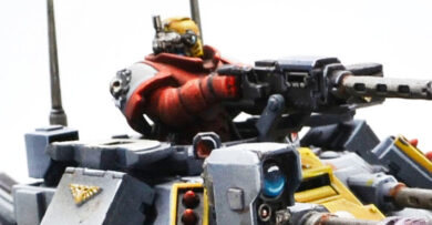 Imperial Harbingers Space Marines Repulsor from Warhammer 40,000, showcasing a painted Space Marine tank for tabletop wargaming.