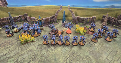 StarCraft tabletop miniature game Terran army by HiigyTv, featuring painted Terran miniatures for sci-fi tabletop wargaming.