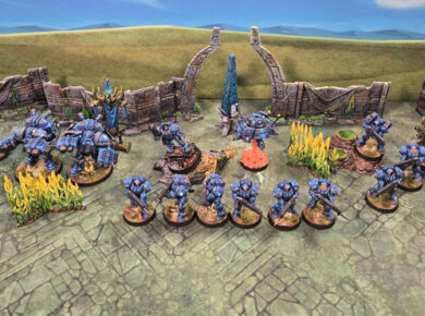 StarCraft tabletop miniature game Terran army by HiigyTv, featuring painted Terran miniatures for sci-fi tabletop wargaming.