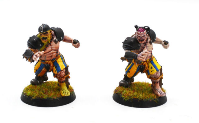 Blood Bowl V3 Necromantic Horrors Flesh Golem miniature, showcasing an undead tabletop football player from the Necromantic team