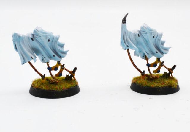 Blood Bowl V3 Necromantic Horrors Wraiths, showcasing undead tabletop miniatures for a dark fantasy football team.