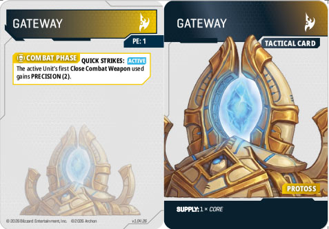 starcraft-tabletop-miniature-game-protoss-1100-points-khalai-army-list-gateway-card StarCraft tabletop miniature game Protoss 1100-point Khalai army list featuring a complete strategic tabletop wargaming force.