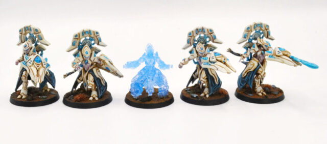 StarCraft tabletop miniature game Protoss project featuring Adept miniatures for a strategic sci-fi wargaming army.