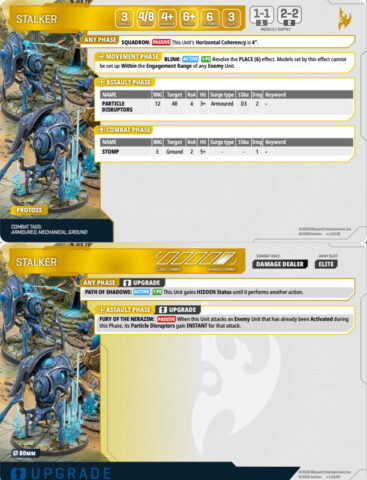 StarCraft tabletop miniature game Protoss project featuring stalkers, Protoss miniatures ready for tabletop wargaming.