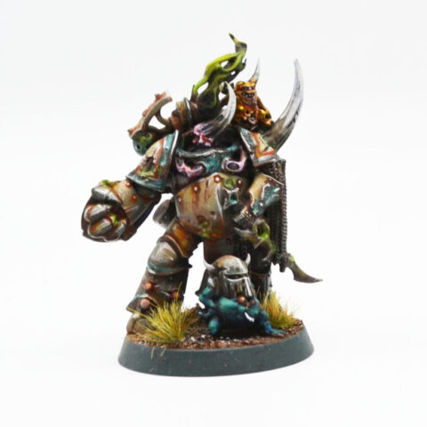 Death Guard Apostles of contagion - Champion Marines de la Peste peint pour projet d'armée Warhammer 40000