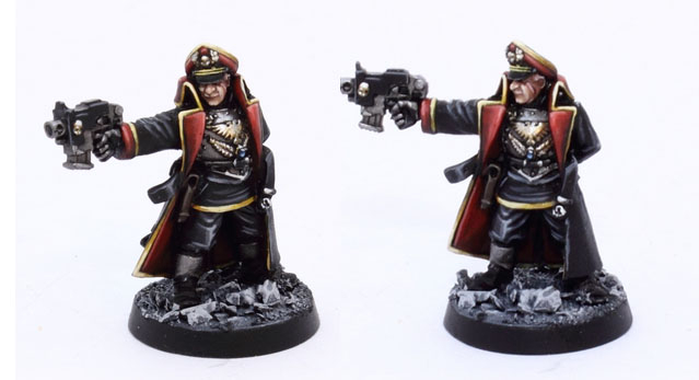 astra-militarum-imperial-guard-warhammer-40000-commissar Astra Militarum commissar miniature painted.