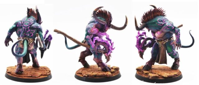 Ogroid thaumaturge painted miniature from Warhammer Quest : Silver Tower.