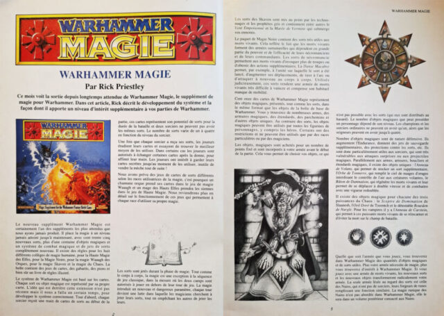 White Dwarf N°2 FR Warhammer Magie article.